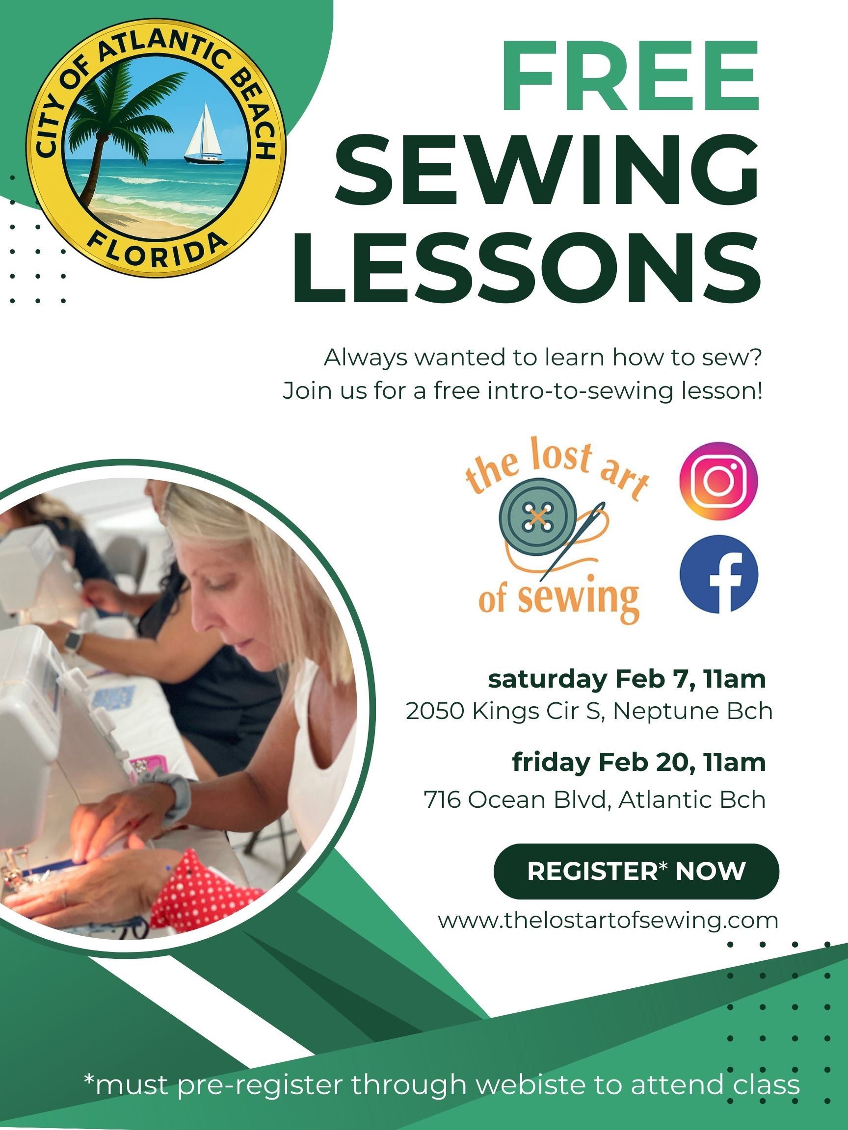 AB free sewing lessons - poster